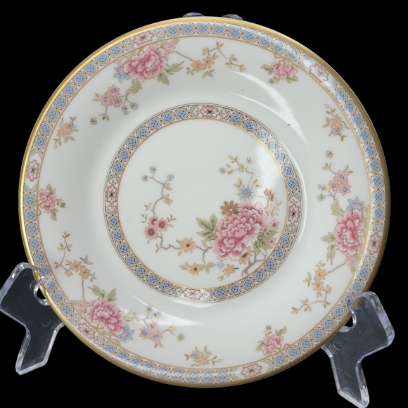 4 Vintage Royal Doulton Canton Bread & Butter Plate 6 5/8" Pink & Blue Floral - Picture 2 of 8